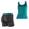Conjunto FREDDY WR.UP: Camiseta Tirantes + Short Verde/Gris Oscuro con EFECTO PUSH UP