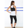Naffta Pilates Yoga - Conjunto Camiseta Tirantes + Pirata - Blanco / Negro 