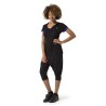 Naffta Yoga - Conjunto Camiseta Manga Corta Negro/Azul Fluor + Pirata - Negro/Gris Ceniza